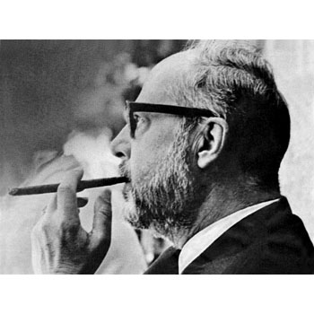  Gustav Manker 1973 zum Sechzigsten mit Zigarre
